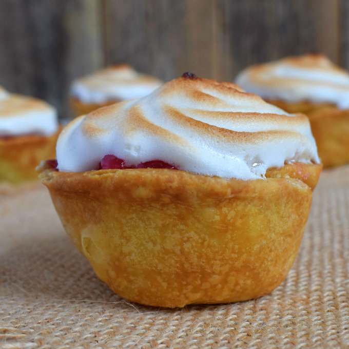These raspberry-lemon aquafaba meringue mini pies so delicious and totally vegan thanks to the aquafaba meringue. They are the perfect serving size for when you want just a hit of sugar.